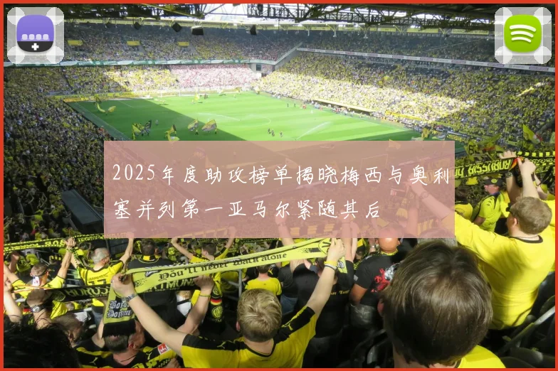 2025年度助攻榜单揭晓梅西与奥利塞并列第一亚马尔紧随其后